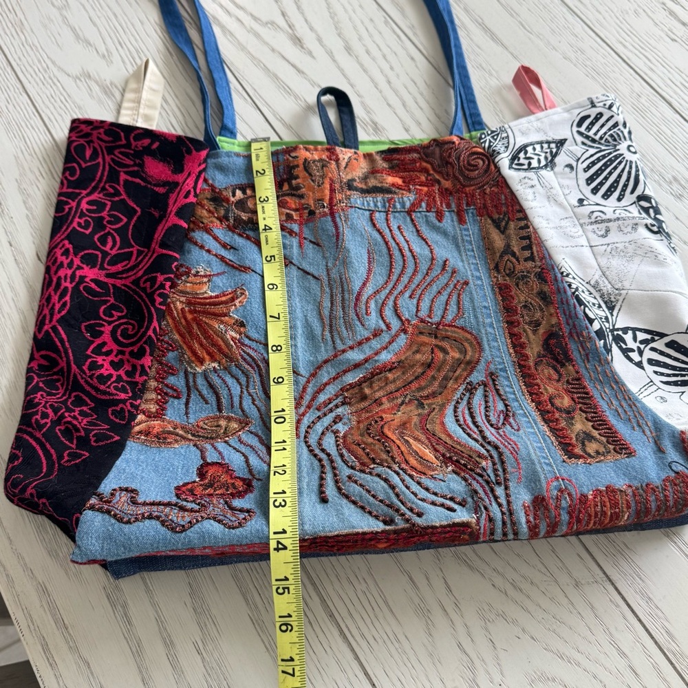 Multicolor Patchwork Tote Bag - image 5